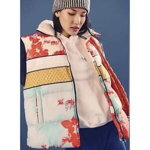 Free People Movement Thermoplum Sport Floral Bubble Athleisure Ski Vest New-M